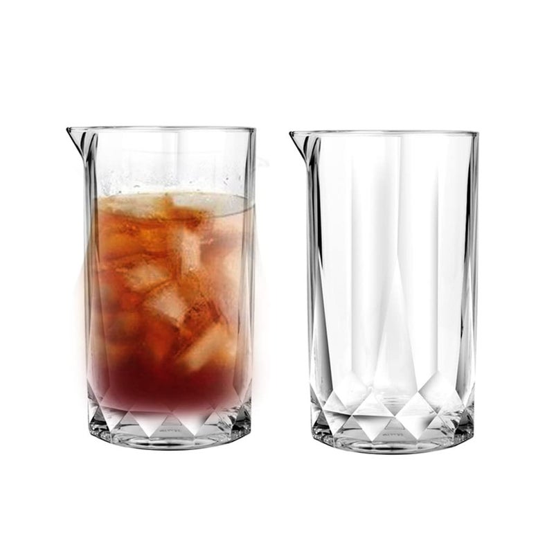 BINZO BINZO 625 ml Cocktail Mixing Glass Thick Bottom Bartender Glass Pitcher for Stirring Drinks Set of 2  - Image 5