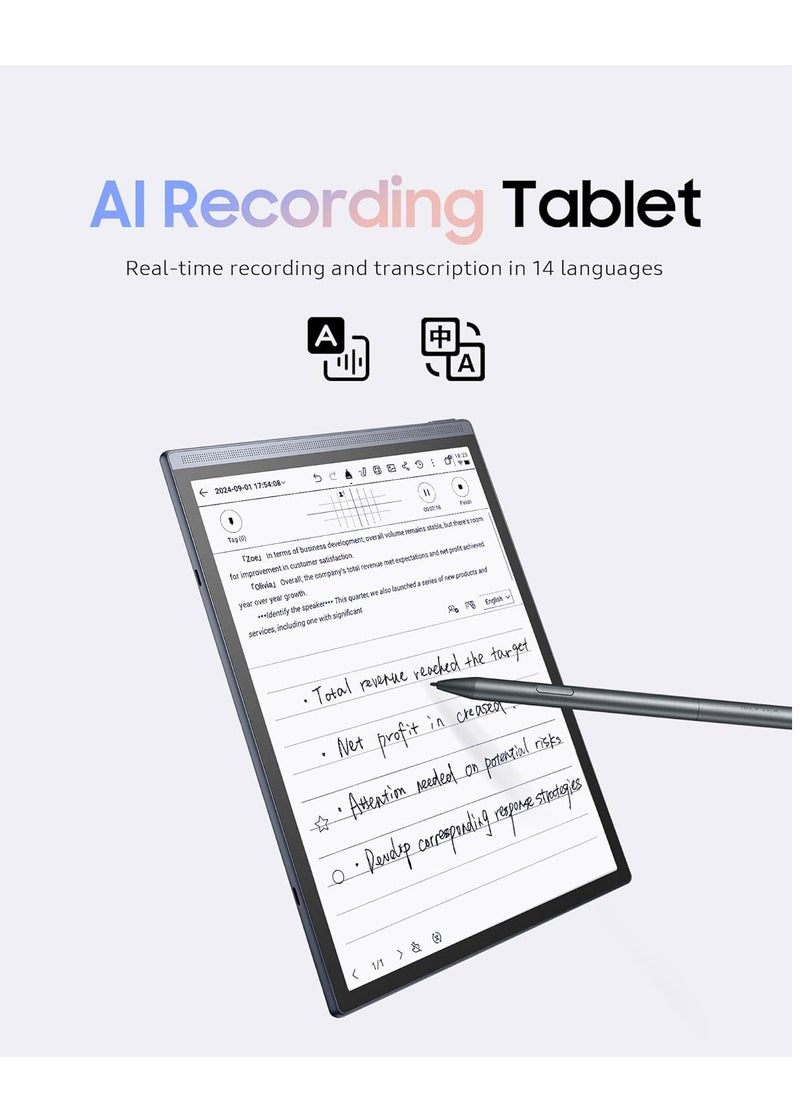 iFLYTEK iFLYTEK AINOTE Air 2 Note Taking Tablet, 8.2-inch Writing Tablet for Adults,Voice Transcribe in 14 Languages, Digital Notebook with Stylus Pen, E Ink Paper Tablet for Meetings, Powered by Chatgpt  - Image 3