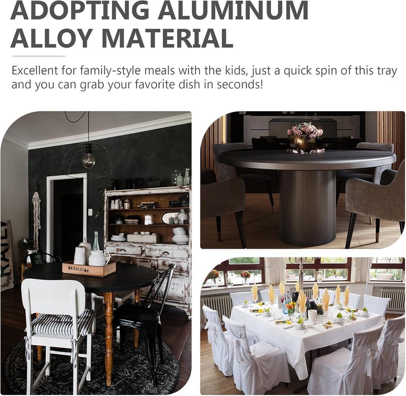 Aluminum Alloy Turntable Bearing Rotating Swivel Plate for Dining Tables Stable Centerpiece Base for Wood Glass Marble Surfaces Multipurpose Display and Serving Tray - Image 2