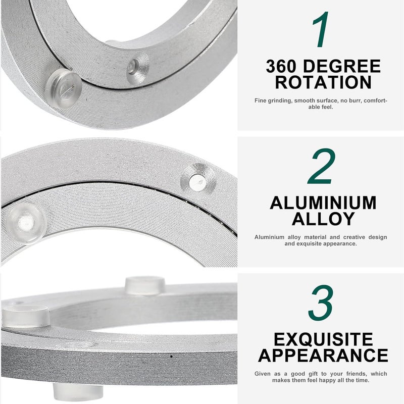 Aluminum Alloy Turntable Bearing Rotating Swivel Plate for Dining Tables Stable Centerpiece Base for Wood Glass Marble Surfaces Multipurpose Display and Serving Tray - Image 5