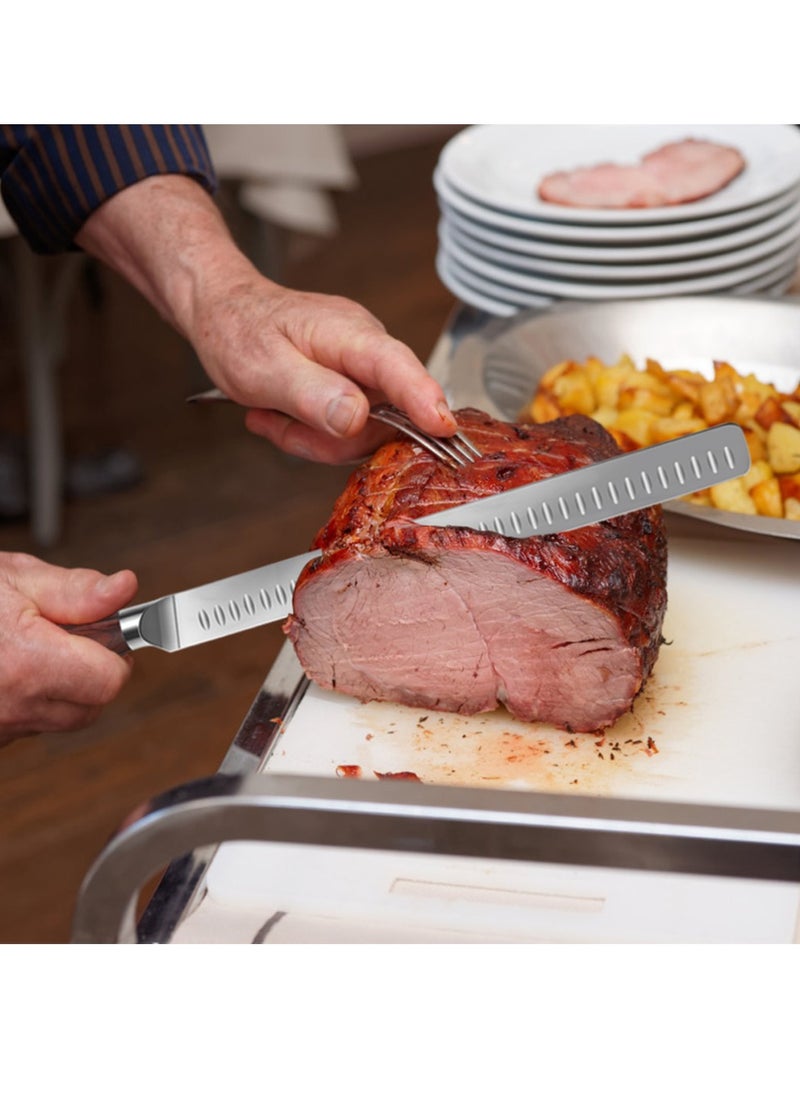 Astylway Slicing Carving Knife 12 inch Brisket Knife Outdoor Meat Cleaver Kitchen Knife Chef Knives Multipurpose Grilling Camping Cooking Knife BBQ Tool  - Image 5