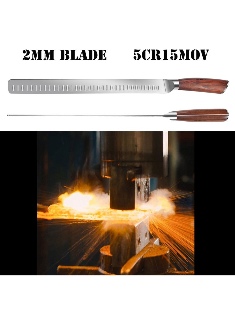 Astylway Slicing Carving Knife 12 inch Brisket Knife Outdoor Meat Cleaver Kitchen Knife Chef Knives Multipurpose Grilling Camping Cooking Knife BBQ Tool  - Image 4
