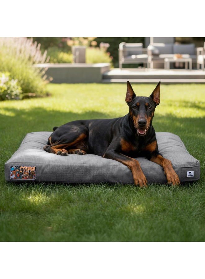42 Inch Indestructible Dog Beds for Large Dogs, XL Chew Proof Dog Bed, Waterproof Pet Crate Pad with Chew-Resistant Removable Cover, Great for Indoor, Outdoor, Crate, Patio Use (Grey)
