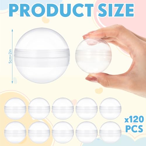 MiniInflat 300 Pcs 2 Inch Empty Vending Machine Capsules Colored Round Capsules Toy Bulk Gumball Machines Plastic Balls Small Plastic Containers for Easter Party Favor Themed Gift Clear - Image 5