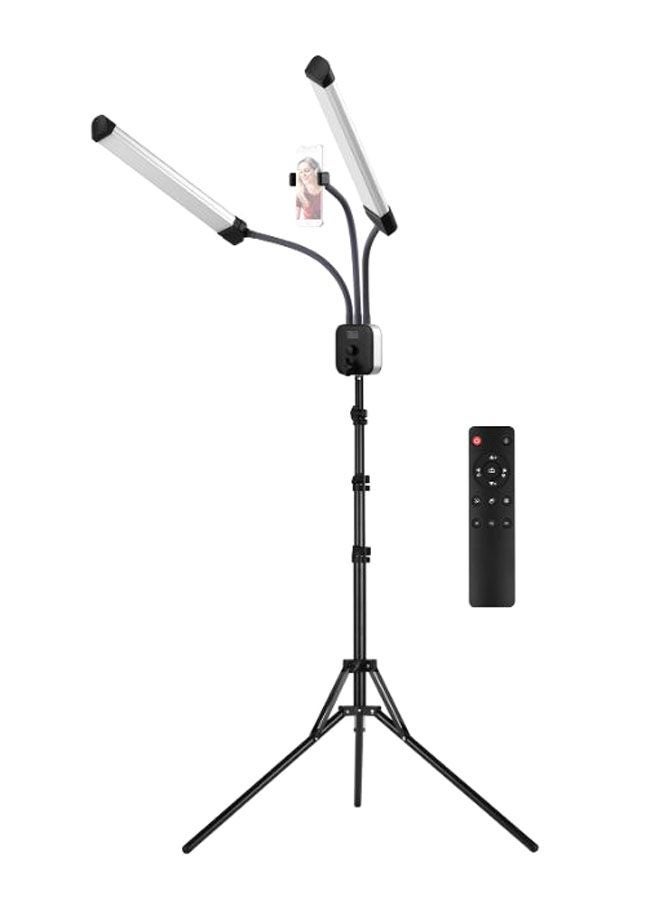 إسكدنيا ضوء فيديو LED ذو ذراعين أبيض/أسود - Image 1