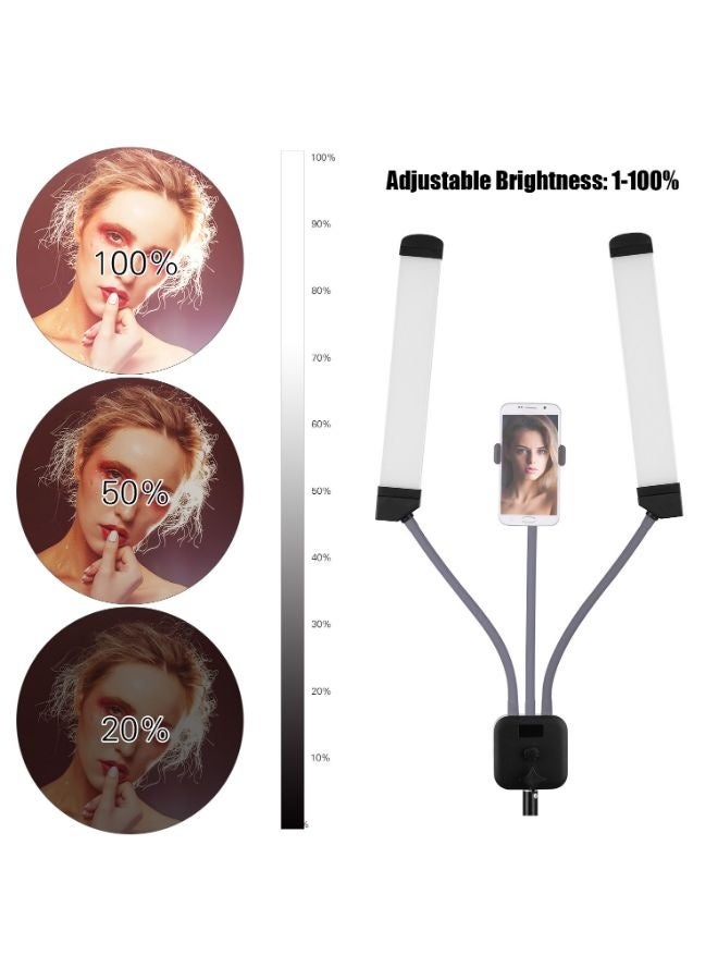 إسكدنيا ضوء فيديو LED ذو ذراعين أبيض/أسود - Image 3