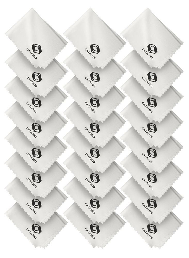 CATANES 24 Pack Of Microfiber Cleaning Cloth Premium Cloth for Glasses Lens Screens and More Off White - Image 2