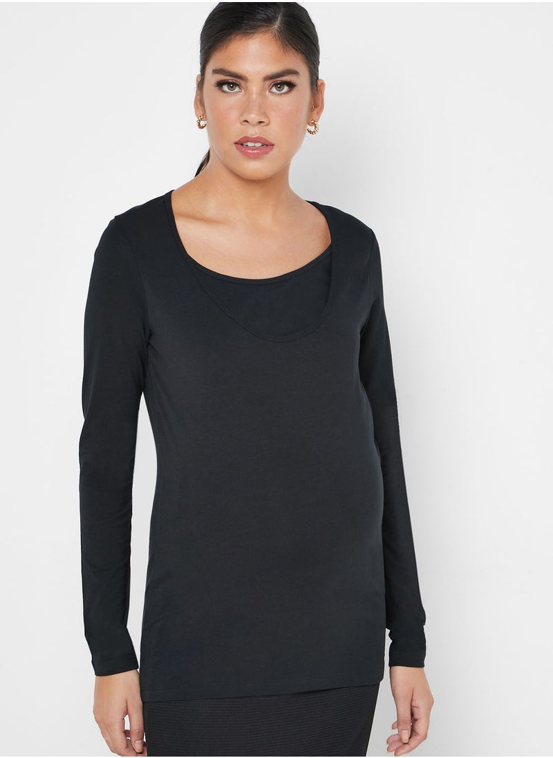 Mamalicious 2 Pack Scoop Neck Top  - Image 3