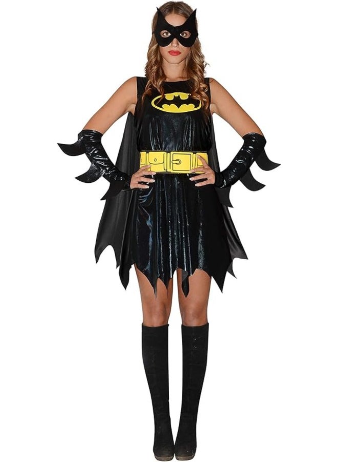 Ciao زي باتجيرل للبالغين مقاس S | زي رسمي من دي سي كوميكس مع فستان، عباءة، حزام، قناع، قفازات وأحذية فوق الركبة - Image 1