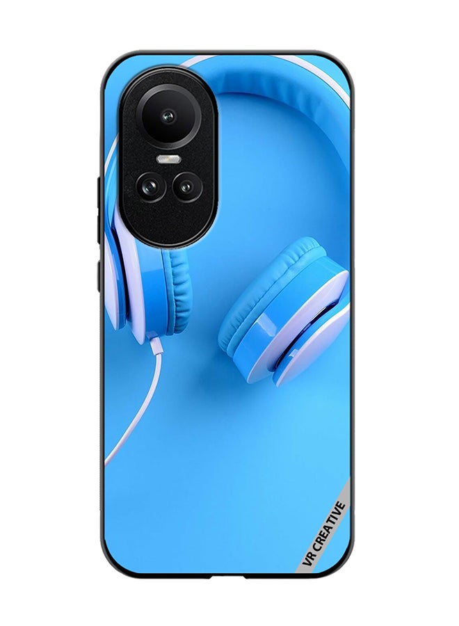 VR CREATIVE Protective Case Cover For Oppo Reno 10 Pro Music Headphones Design Multicolour - Image 1