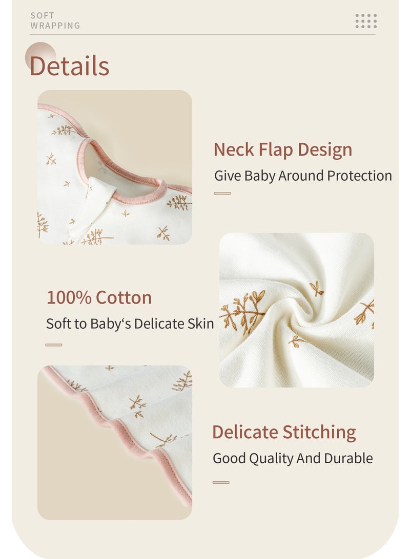 insular Baby Swaddle Blanket Sack with Arms Free Design, Transition to Arm Freedom Wearable for Newborn Girl and Boy, Medium 100% Breathable Cotton 3-6Months - Image 3