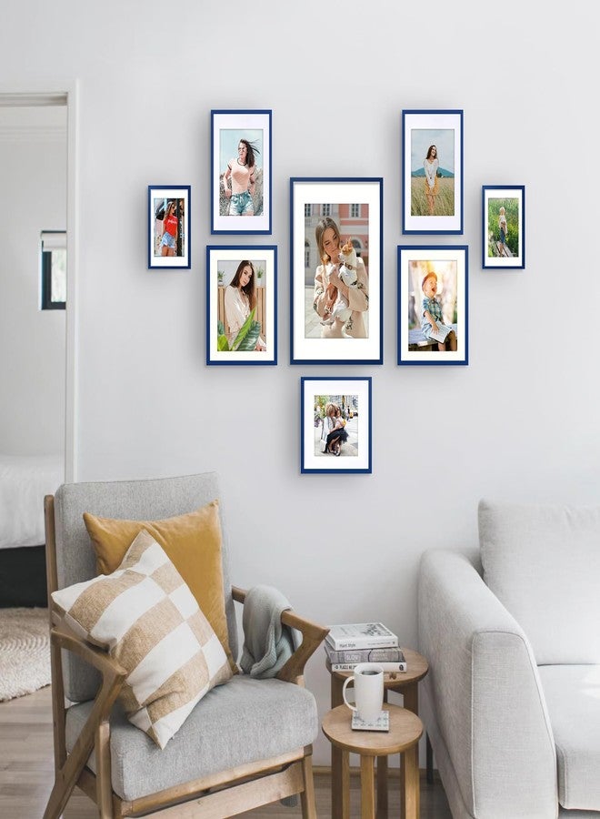 wyooxoo إطار صور wyooxoo مقاس 12×18 بوصة، لون أزرق داكن، مصنوع من الخشب الصلب، لعرض الصور. متوفر بمقاس 10×14 بوصة مع حافة داخلية أو 12×18 بوصة بدون حافة داخلية. إطار ملون مناسب للعرض على الطاولة أو الحائط. - Image 5
