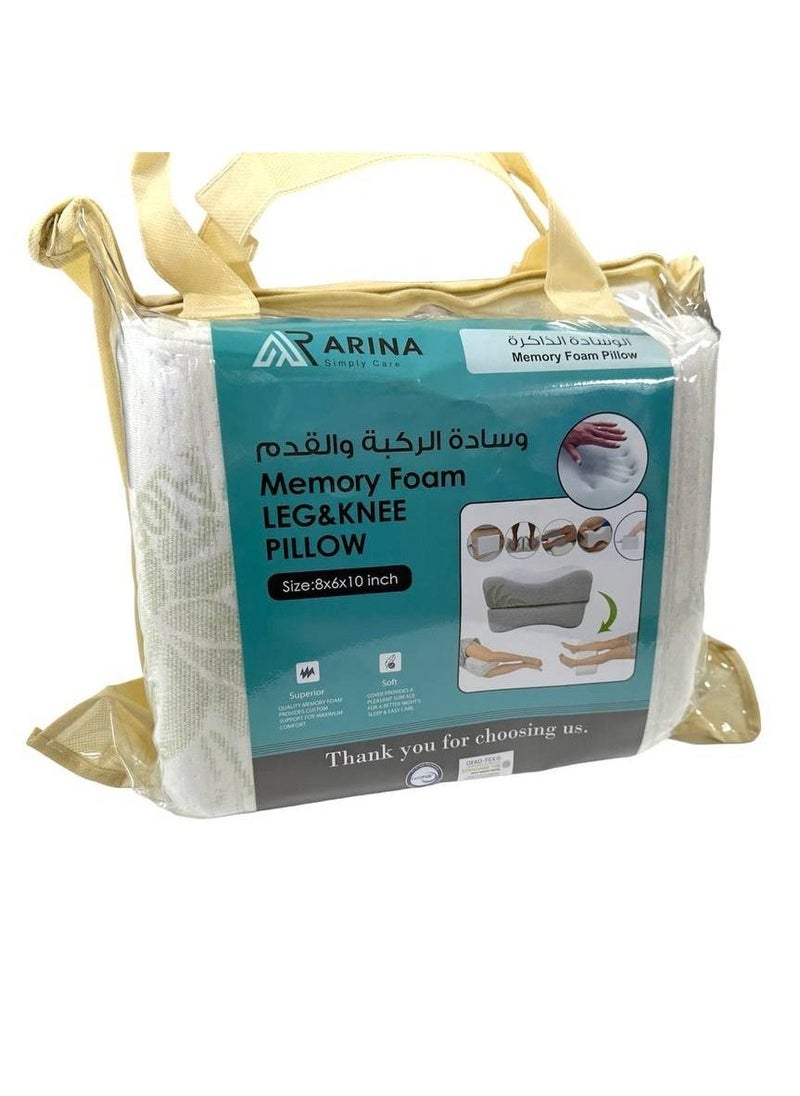 A Support Pillow For Knee And Foot Pain Comfortable While Sleeping Made Of Memory Foam - Size 8*6*10 inch