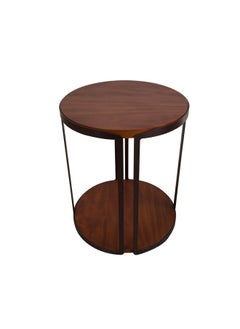 DANUBE HOME Venveto Round End Table - Walnut  - Image 1