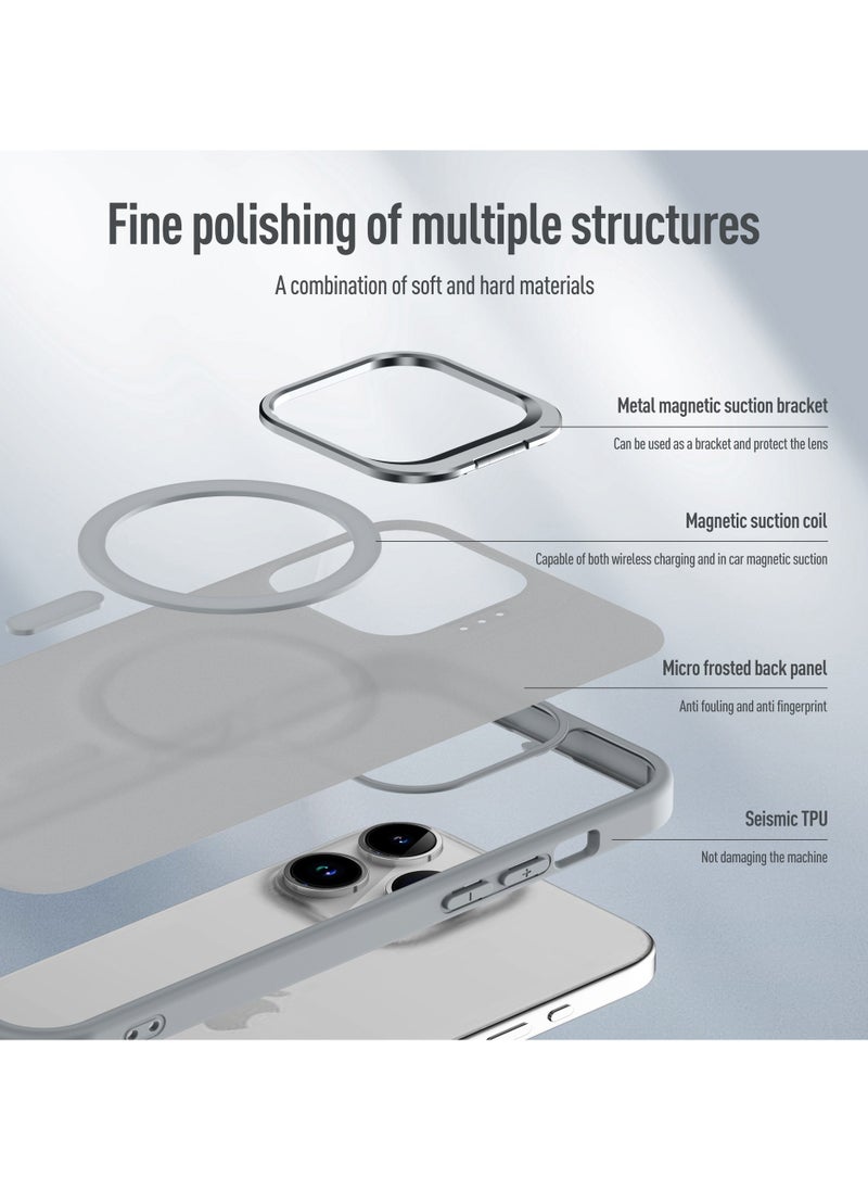 Captaintech iPhone 14 Pro Case with Metal Kickstand – Built-in 9H Camera Lens Protector & MagSafe Compatible –Grade Shockproof Matte Magnetic Cover  - Image 5