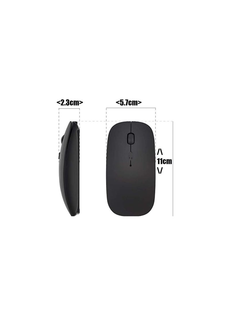 Generic - Ergonomic Rechargeable Wireless Bluetooth USB Silent Mouse Compatible with Apple MacBook, iPad, iPhone, Android, PC, Laptop, Tablet - Image 1