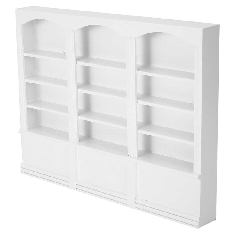 1:12 Doll House Accessories Mini Bookshelf Display Cabinet Bookcase Furniture Toy White - Image 1