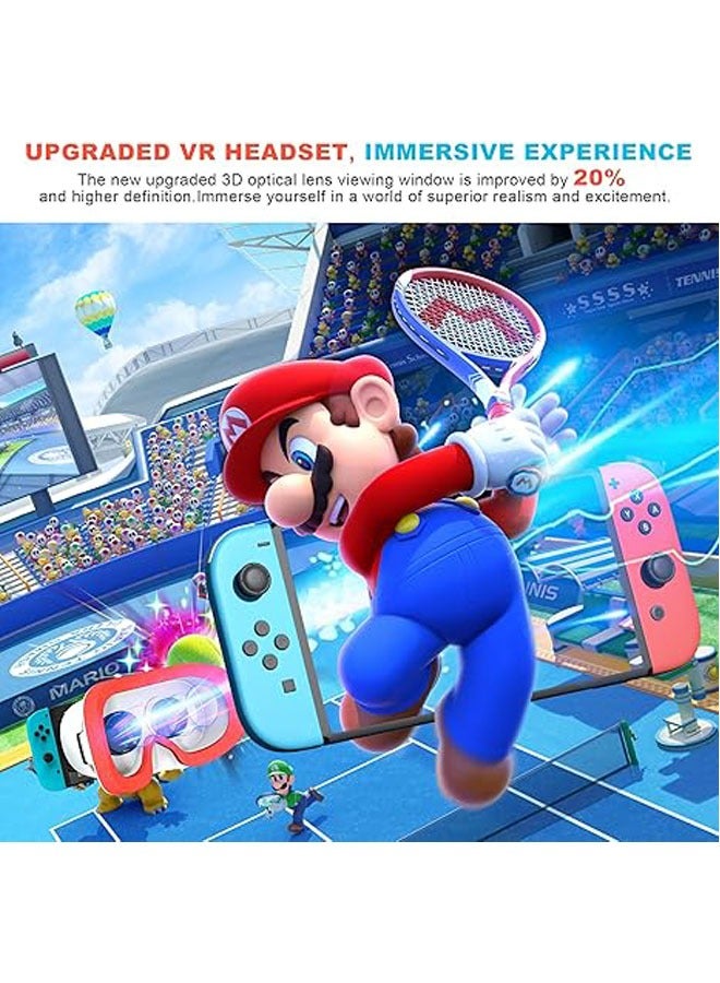 عام نظارات الواقع الافتراضي لجهاز Nintendo Switch الأصلي وطراز Switch OLED المحدث، نظارات واقع افتراضي مع عدسات HD قابلة للتعديل وحزام رأس مريح، مجموعة مختبر، نظارات ثلاثية الأبعاد - Image 5