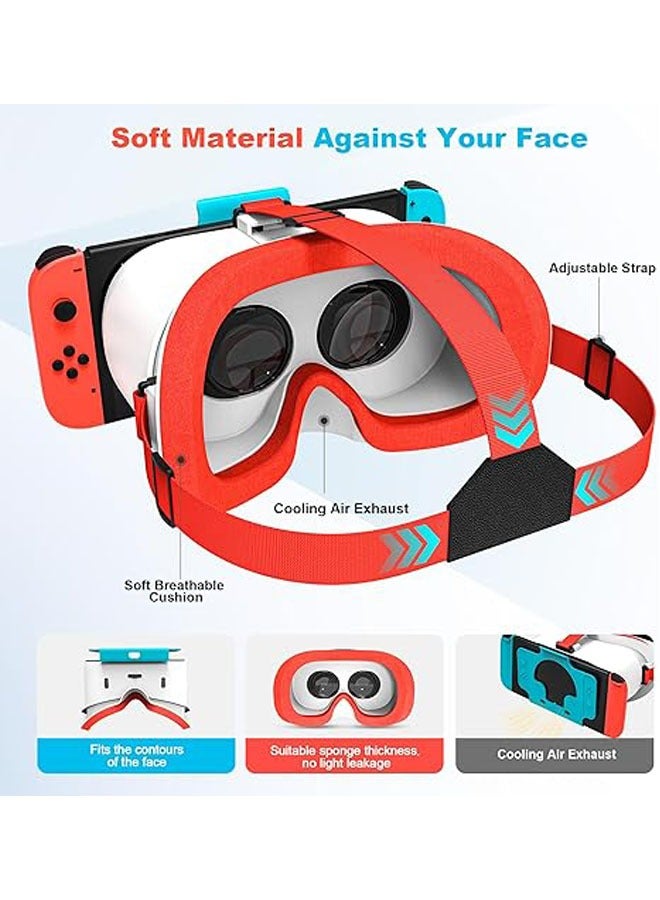 عام نظارات الواقع الافتراضي لجهاز Nintendo Switch الأصلي وطراز Switch OLED المحدث، نظارات واقع افتراضي مع عدسات HD قابلة للتعديل وحزام رأس مريح، مجموعة مختبر، نظارات ثلاثية الأبعاد - Image 3