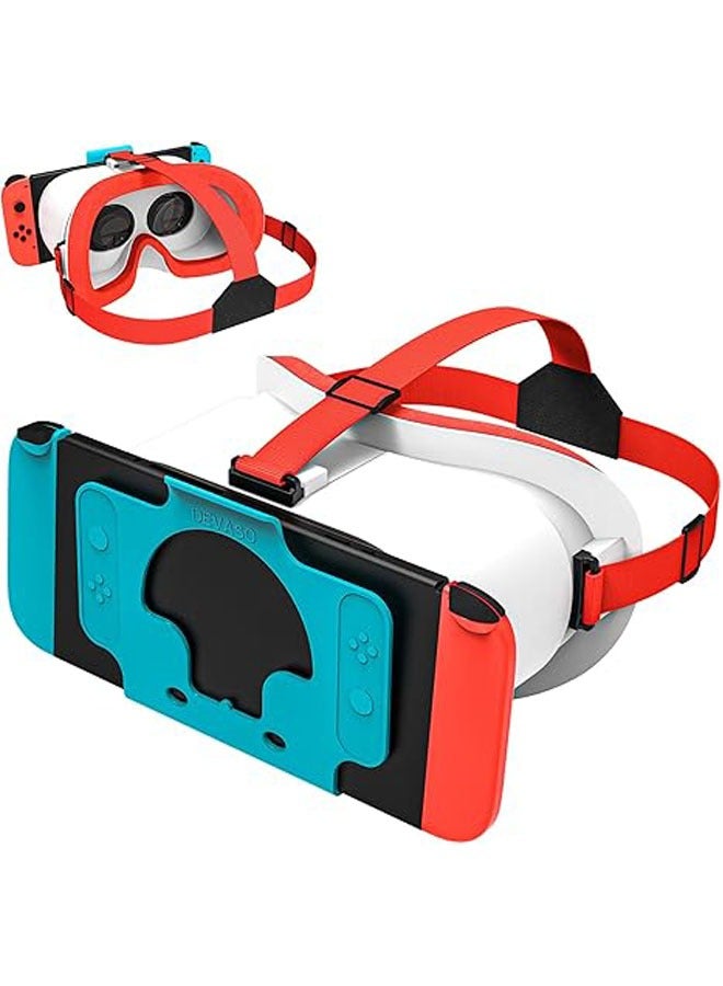 عام نظارات الواقع الافتراضي لجهاز Nintendo Switch الأصلي وطراز Switch OLED المحدث، نظارات واقع افتراضي مع عدسات HD قابلة للتعديل وحزام رأس مريح، مجموعة مختبر، نظارات ثلاثية الأبعاد - Image 1