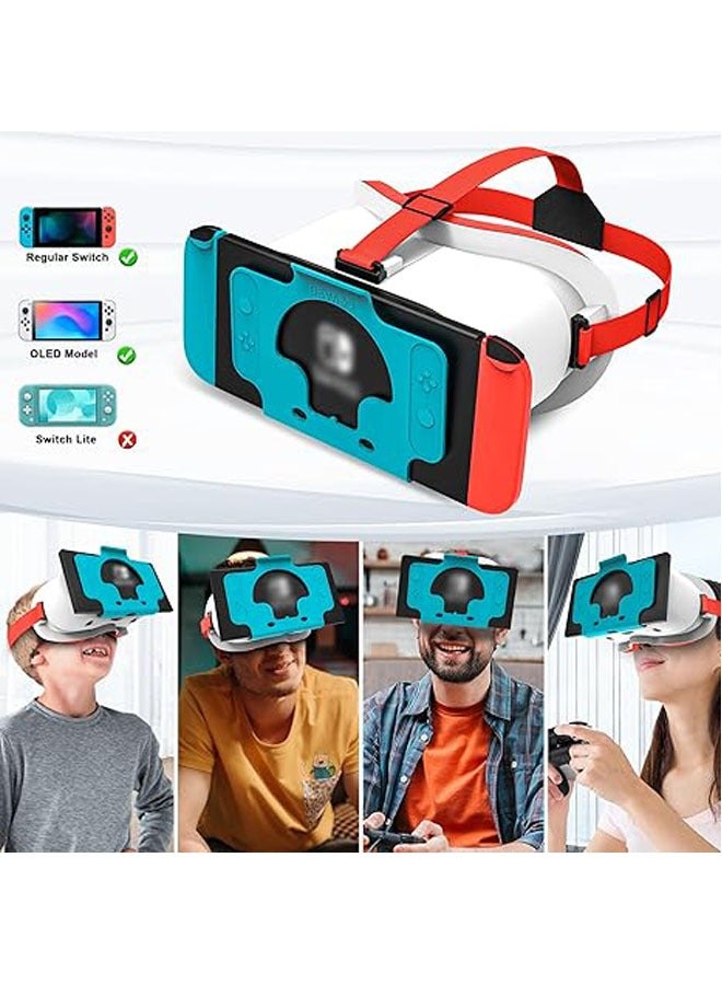 عام نظارات الواقع الافتراضي لجهاز Nintendo Switch الأصلي وطراز Switch OLED المحدث، نظارات واقع افتراضي مع عدسات HD قابلة للتعديل وحزام رأس مريح، مجموعة مختبر، نظارات ثلاثية الأبعاد - Image 2