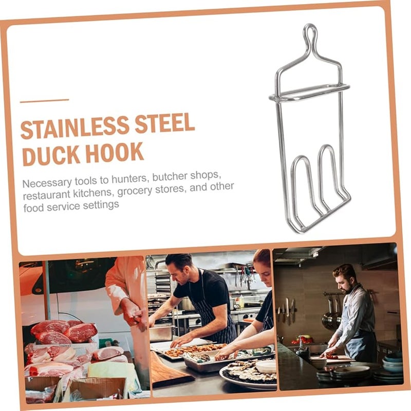 Stainless Steel Meat Hooks 2Pcs for Hanging Poultry Smoking Grilling Duck Processing - Image 4