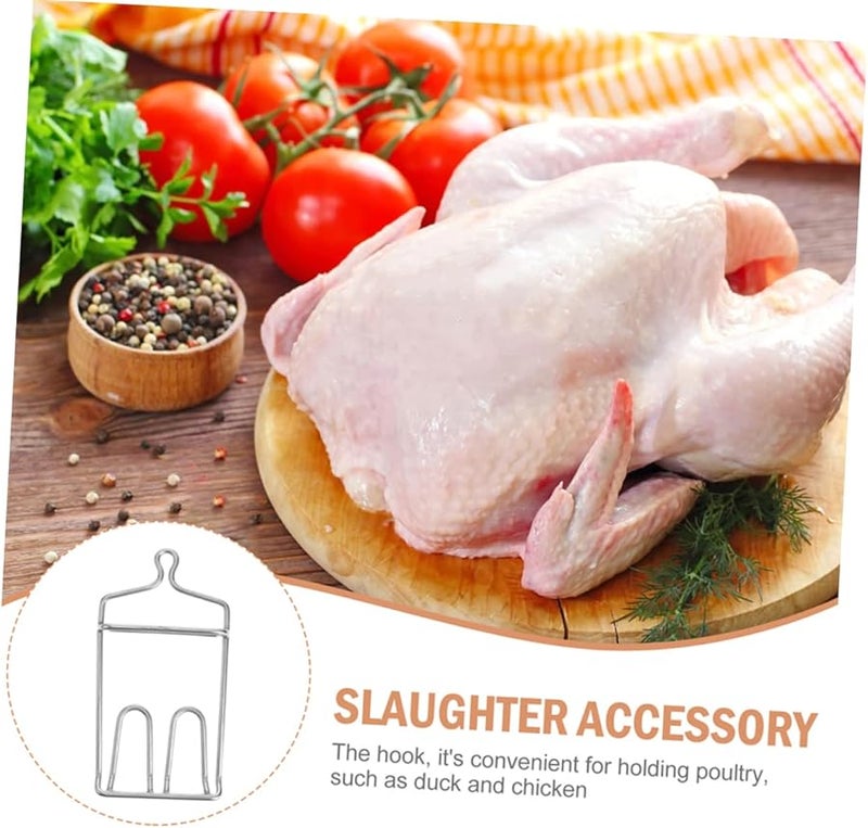 Stainless Steel Meat Hooks 2Pcs for Hanging Poultry Smoking Grilling Duck Processing - Image 3