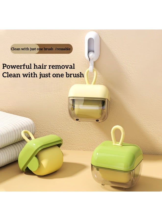 Reusable adhesive roller, lint roller, mini portable lint roller for clothes, pet hair, travel office and family, two in one washable gel, convenient roller lint (cream) - Image 2