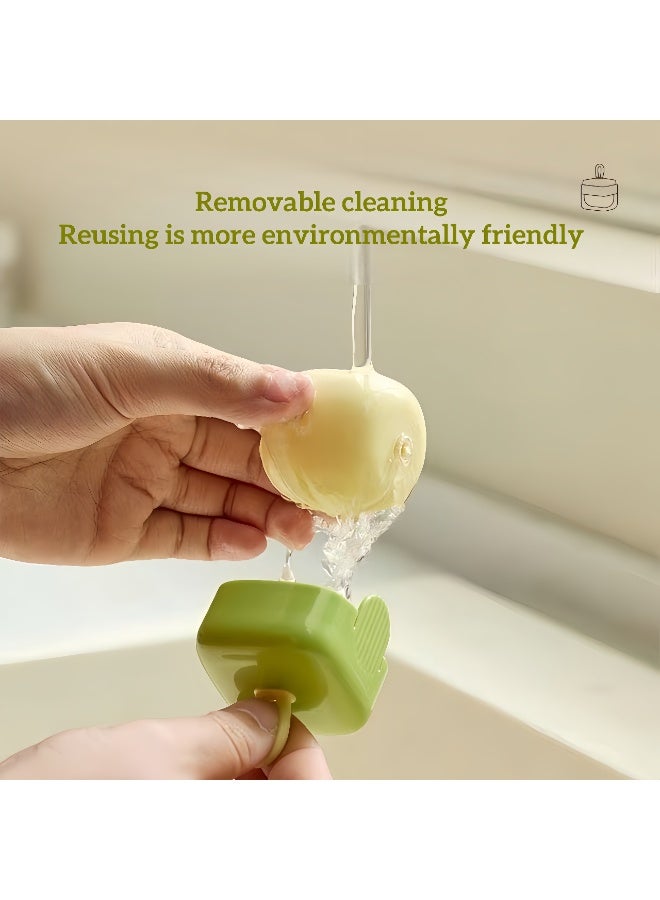 Reusable adhesive roller, lint roller, mini portable lint roller for clothes, pet hair, travel office and family, two in one washable gel, convenient roller lint (cream) - Image 4