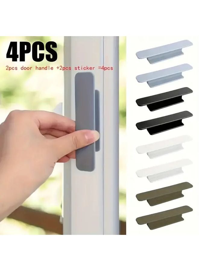 Pack of 4 Crescent White Self Adhesive Handles Multipurpose for Doors Wardrobes Windows Cabinets - Image 2