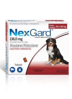 NexGard Chewable Tablet for Large Dogs (25-40 kg) – Fast-Acting Flea & Tick Protection, Beef-Flavored Monthly Treatment