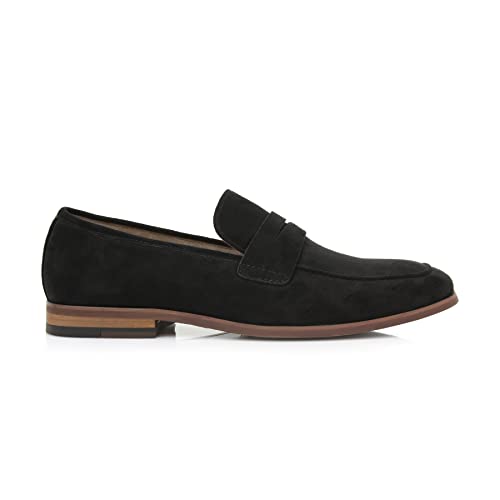 Ferro Aldo Dylan Men's Classic Penny Loafer | Slip-on Dress Shoe in Vegan Suede for Business, Formal & Casual | MFA19671 | in Black Suede, Size 6.5 - Image 2