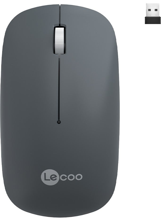 lecoo - WS214 Wireless 1200DPI 3-Button Optical Mouse Gray - Image 1