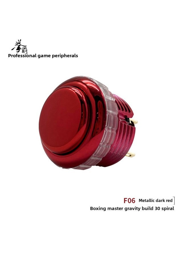 QANBA Boxing Gravity Spiral Plating Mute Mechanical Shaft Arcade Button 30mm Spiral Button Arcade Accessories-Product Color:F06 Metallic Crimson  - Image 1