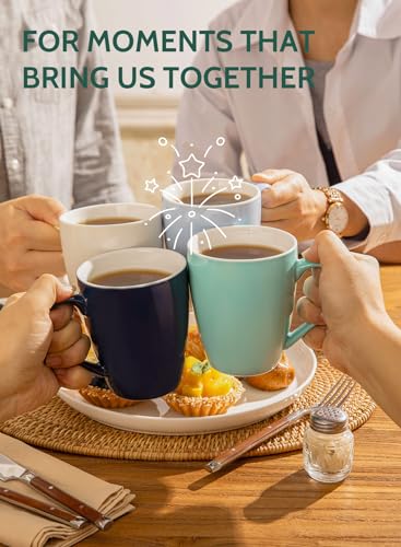 Sweese Porcelain Coffee Mugs - 16 Ounce (Top to the Rim) for Coffee, Latte, Tea, Cocoa, Set of 4, Navy - Image 5