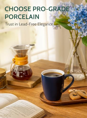 Sweese Porcelain Coffee Mugs - 16 Ounce (Top to the Rim) for Coffee, Latte, Tea, Cocoa, Set of 4, Navy - Image 3