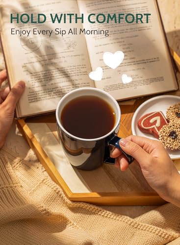 Sweese Porcelain Coffee Mugs - 16 Ounce (Top to the Rim) for Coffee, Latte, Tea, Cocoa, Set of 4, Navy - Image 4