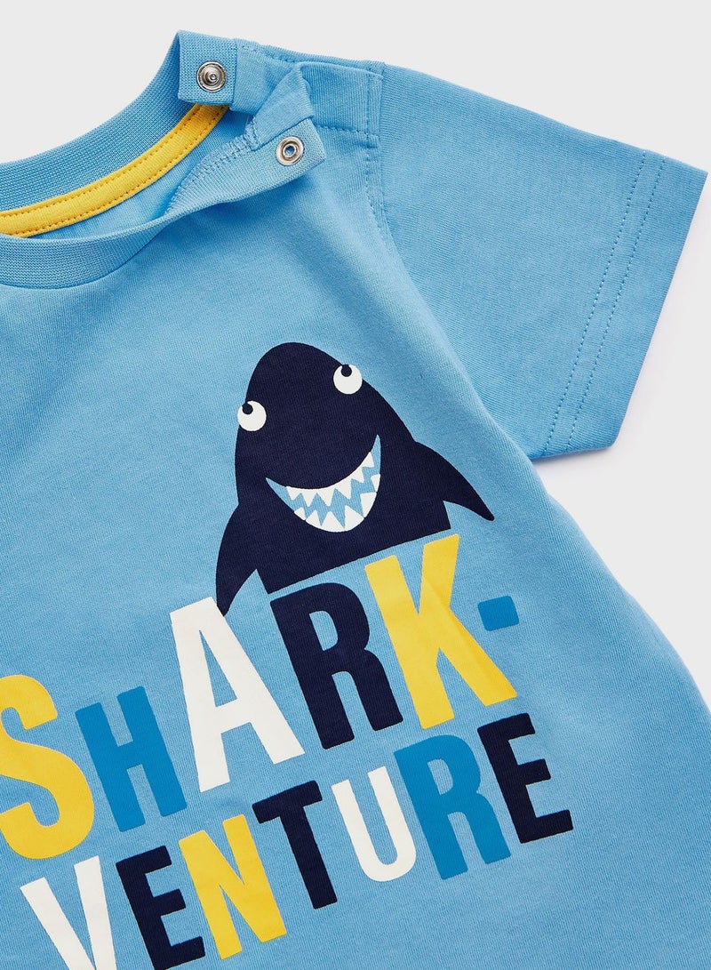 mothercare Kids Graphic T-Shirt & Shorts Set - Image 3