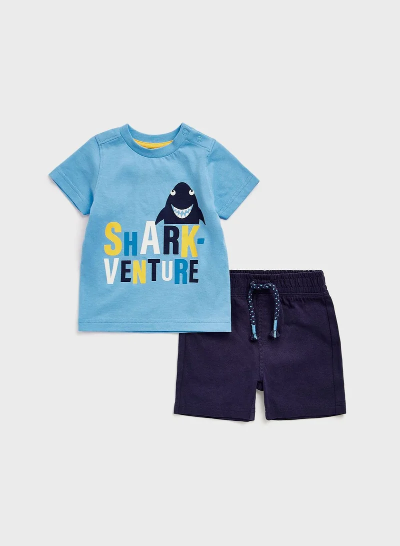 mothercare Kids Graphic T-Shirt & Shorts Set