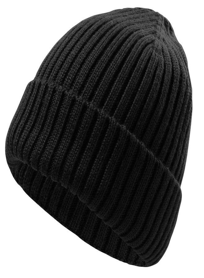 ACTLATI Kids Merino Wool Beanie Hat Winter Boys Girls Ribbed Knit Beanies Caps Unisex Cuffed Skull Caps 7-14 Years - Image 1