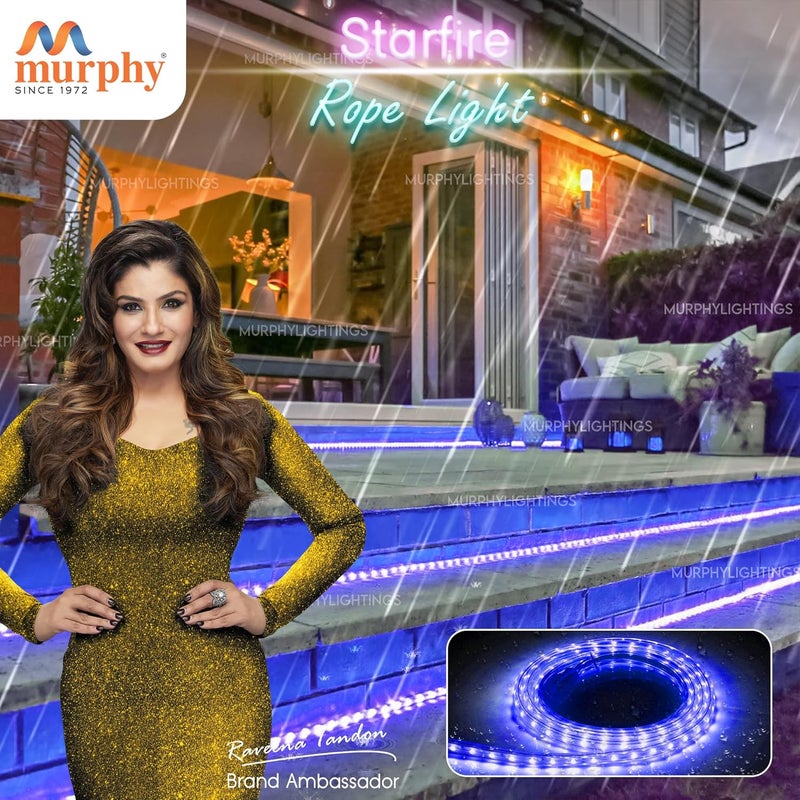 MURPHY 2835-120 LED High Lumen Waterproof Indoor Outdoor Home Deorative, Diwali Lights, Rope Pipe Light, Cove Light (120 Led/Mtr) (Blue, 50 Meter) - Image 4