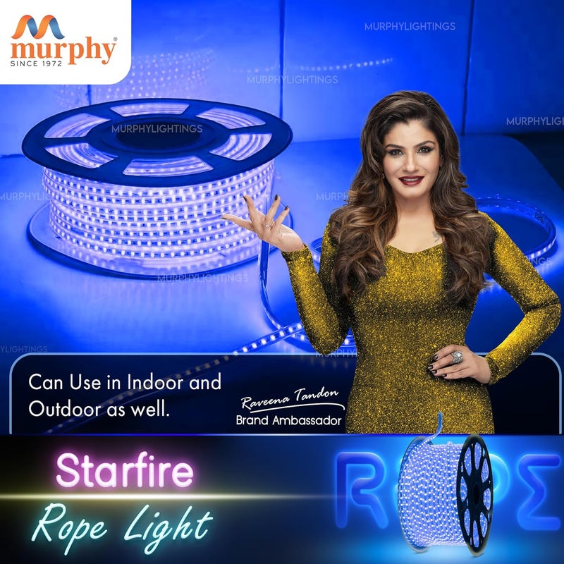 MURPHY 2835-120 LED High Lumen Waterproof Indoor Outdoor Home Deorative, Diwali Lights, Rope Pipe Light, Cove Light (120 Led/Mtr) (Blue, 50 Meter) - Image 3