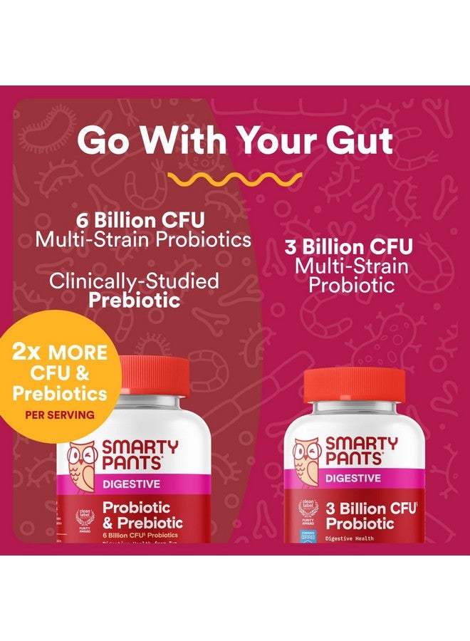 SmartyPants Adult Probiotic & Prebiotic Gummies for Digestive Health: 6 Billion CFU Gut Health Supplement, Clinically Studied Prebiotic for Immune Support, Grape, 60 Count (30 Day Supply) - Image 4