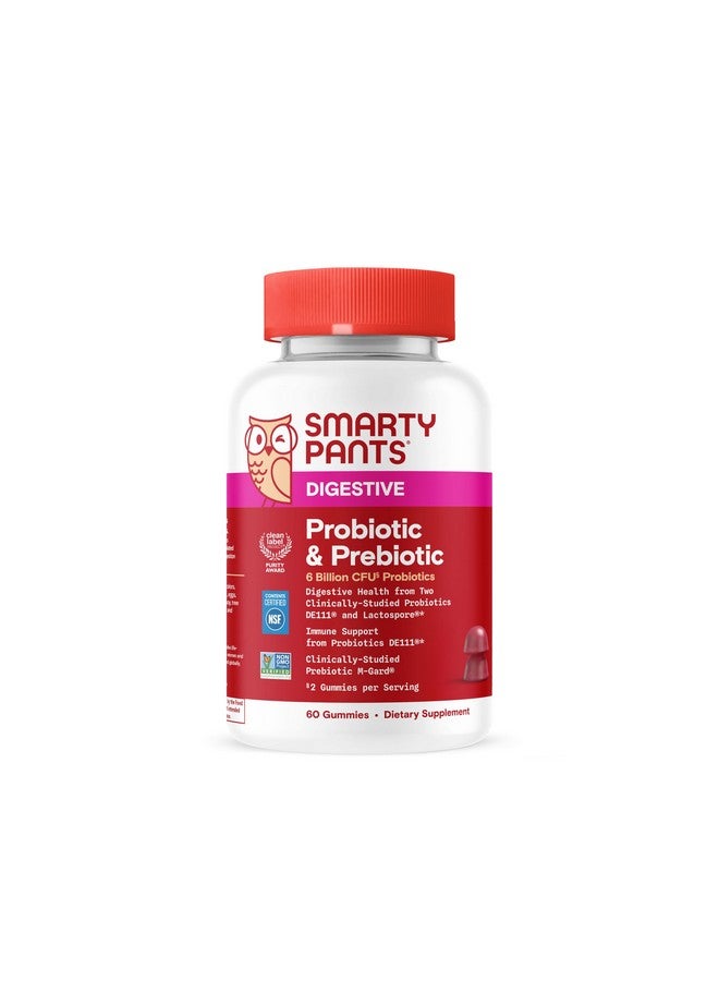 SmartyPants Adult Probiotic & Prebiotic Gummies for Digestive Health: 6 Billion CFU Gut Health Supplement, Clinically Studied Prebiotic for Immune Support, Grape, 60 Count (30 Day Supply) - Image 1