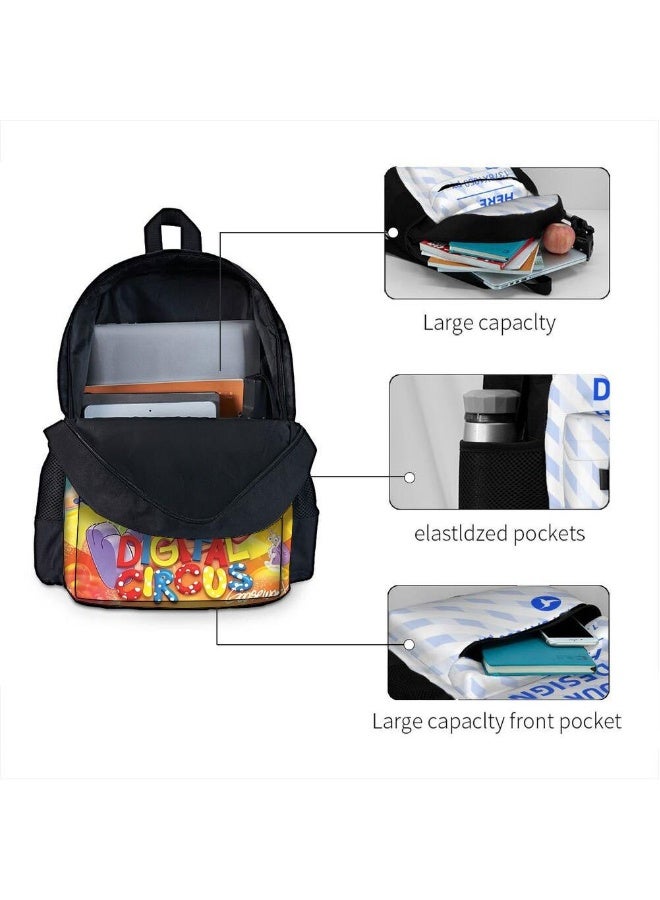 3 Pcs Anime The Amazing Digital Circus Backpack Set School Bag - Image 3