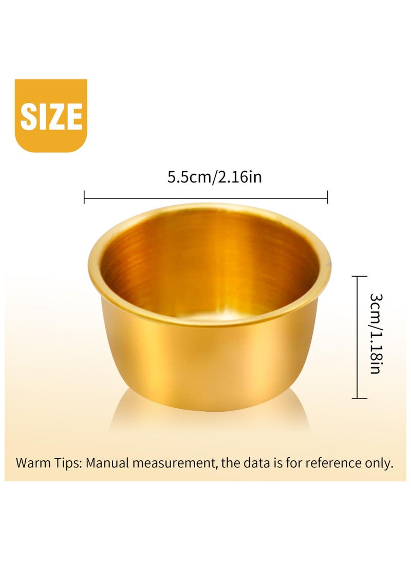 Zikra 12PCS Ramekin Sauce Dipping Bowl, Small Sauce Cups, 50ML Mini Sauce Cups Pudding Condiment Cups, Stainless Steel Sauce Dishes, Round Seasoning Dishes for Home Party Restaurant (Golden) - Image 4