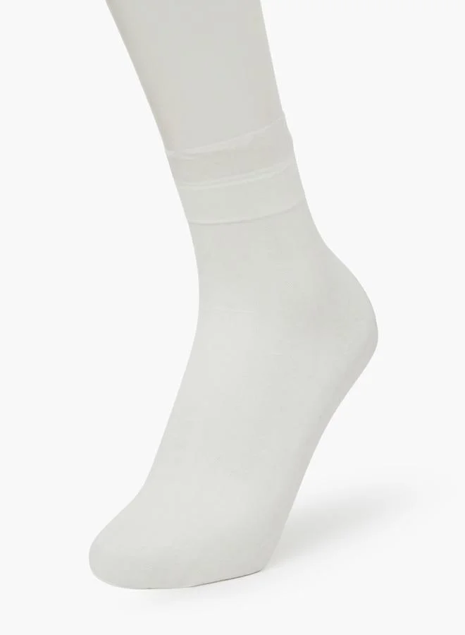 ستايلي Pack Of 3 - White Polka Dot Crew Socks