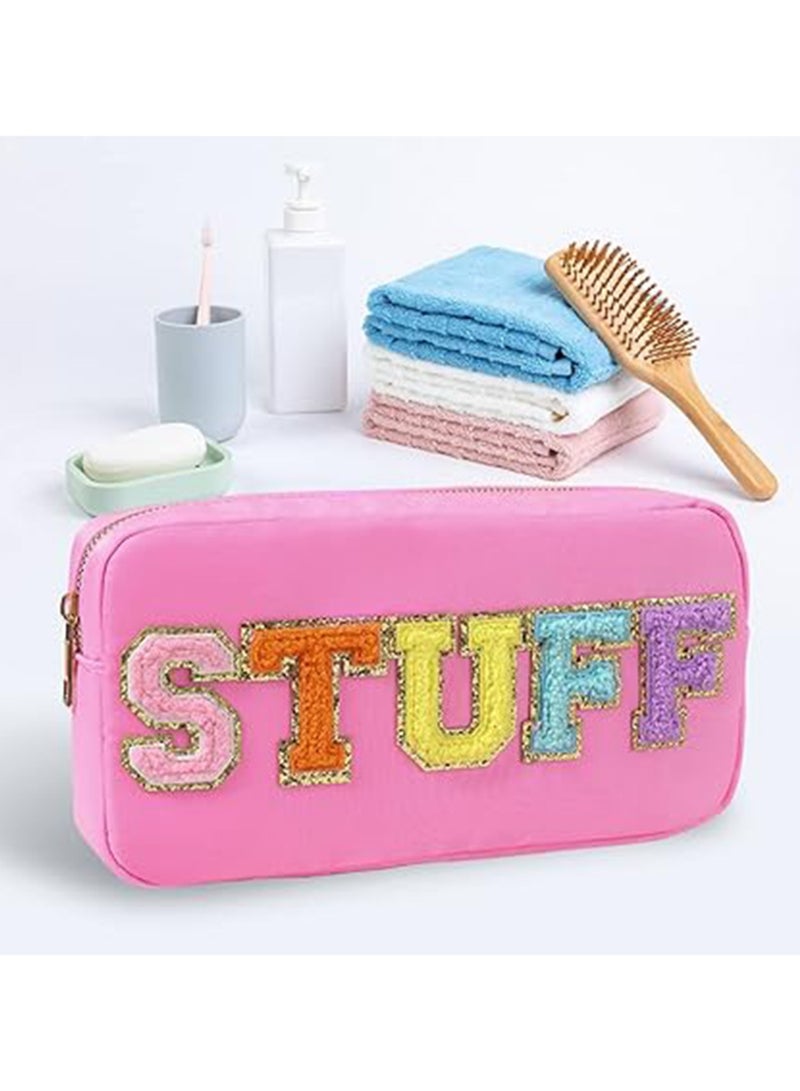 Nylon Material Casual Waterproof Large Capacity Cosmetic Bag Skin Care Storage Bag (pink) - Image 3