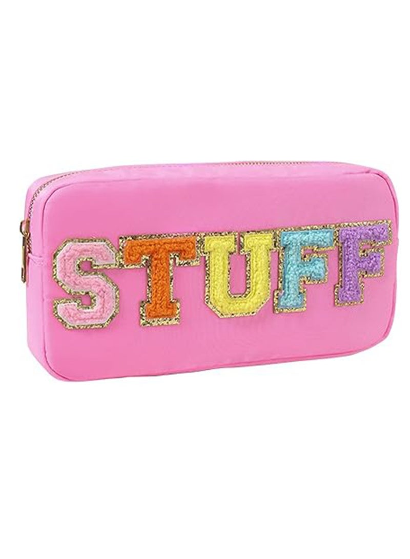 Nylon Material Casual Waterproof Large Capacity Cosmetic Bag Skin Care Storage Bag (pink) - Image 1