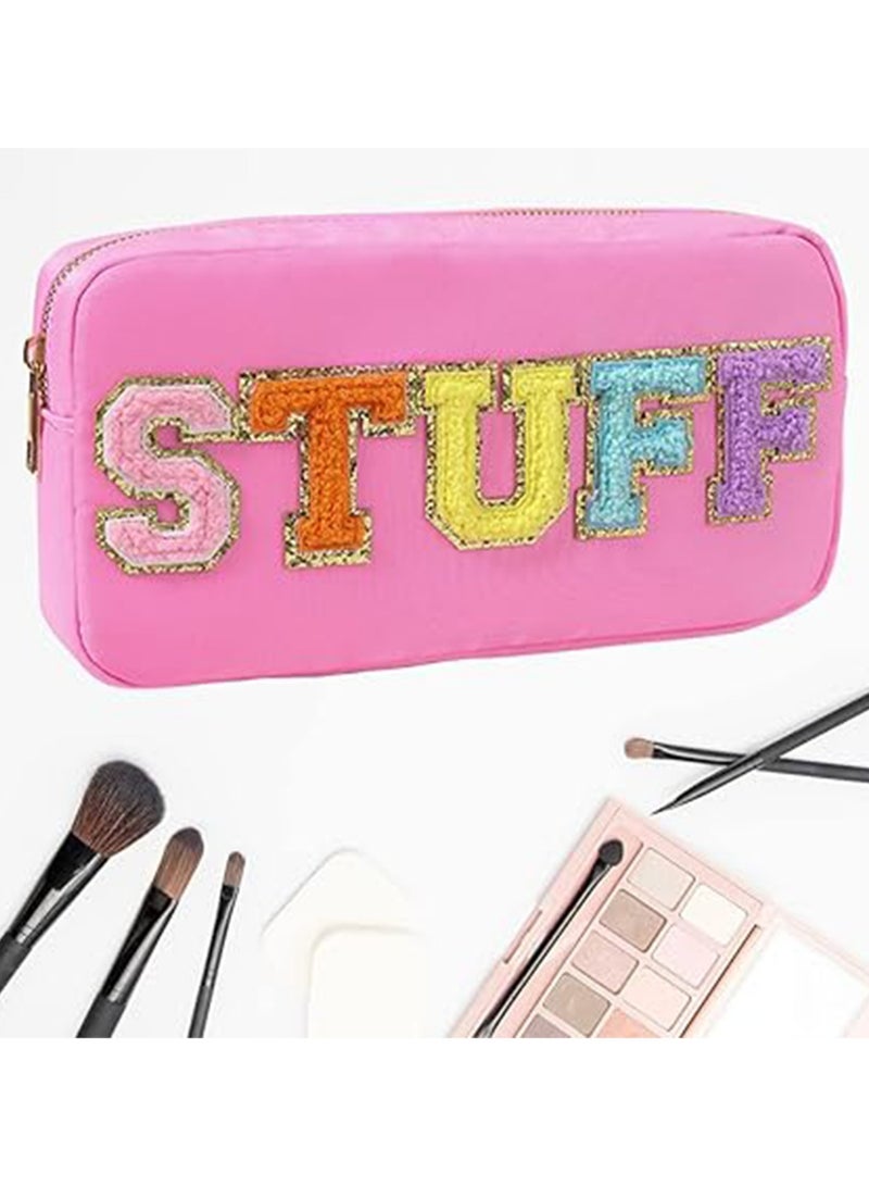 Nylon Material Casual Waterproof Large Capacity Cosmetic Bag Skin Care Storage Bag (pink) - Image 2